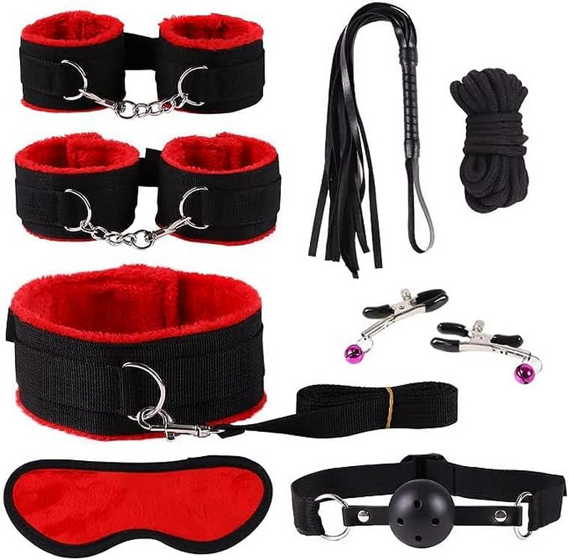 BDSM Leather Restraint 8pcs Set